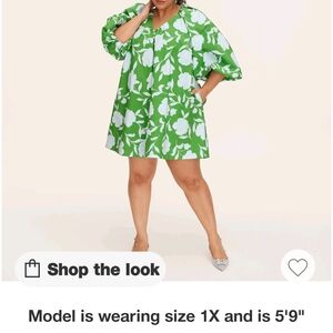Green Puff Sleeve Mini Sundress